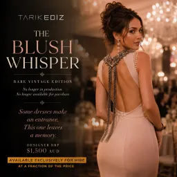 Tarik Ediz – The Blush Whisper | Rare Vintage Crystal Open Back Gown Size 8-10 for rent on The Volte - image 1