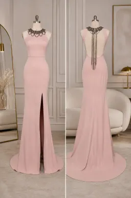 Tarik Ediz – The Blush Whisper | Rare Vintage Crystal Open Back Gown Size 8-10 for rent on The Volte - image 6