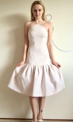 By Johnny Fit and Flare Midi Dress Pale Pink Size 6 for rent on The Volte - image 3