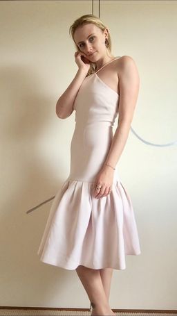 By Johnny Fit and Flare Midi Dress Pale Pink Size 6 for rent on The Volte - image 5