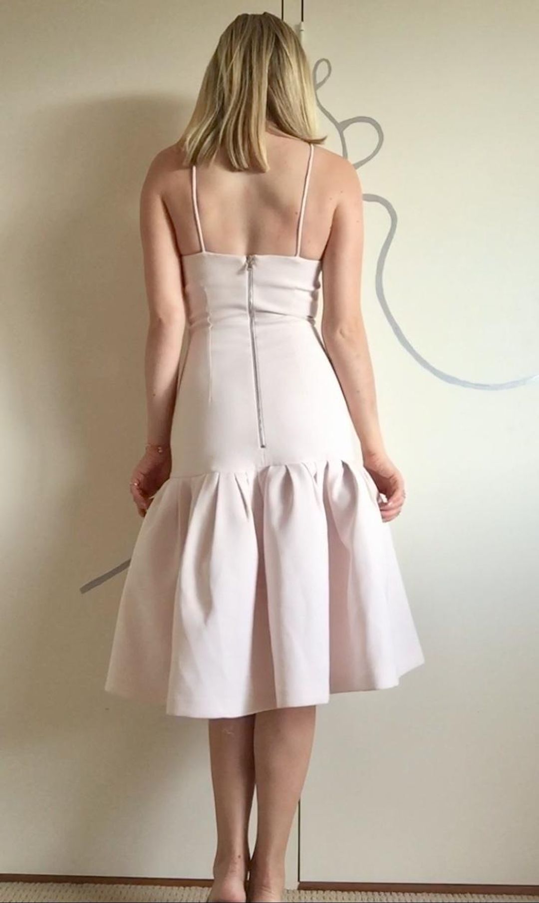 By Johnny Fit and Flare Midi Dress Pale Pink Size 6 for rent on The Volte - main image