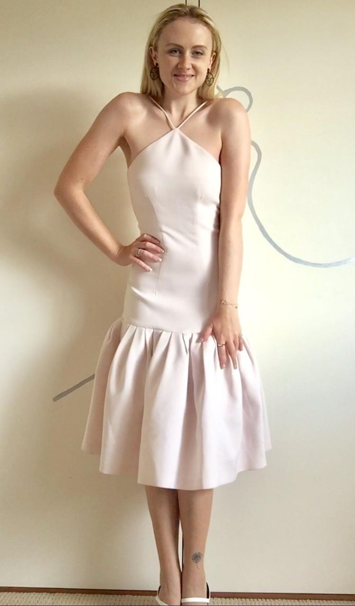 By Johnny Fit and Flare Midi Dress Pale Pink Size 6 - Image 1