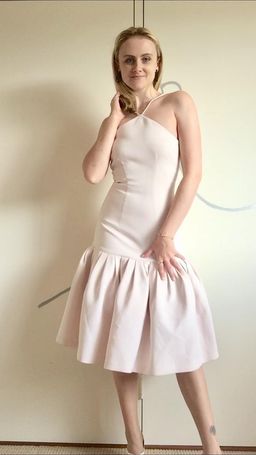 By Johnny Fit and Flare Midi Dress Pale Pink Size 6 for rent on The Volte - image 4