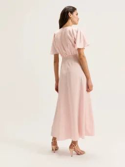 Review Montreal Satin Short Sleeve Dress for rent on The Volte - image 3