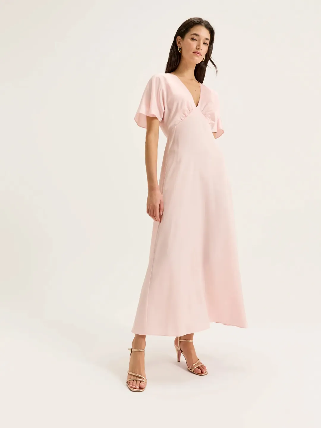 Review Montreal Satin Short Sleeve Dress for rent on The Volte - main image