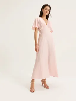 Review Montreal Satin Short Sleeve Dress for rent on The Volte - image 1