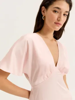 Review Montreal Satin Short Sleeve Dress for rent on The Volte - image 2