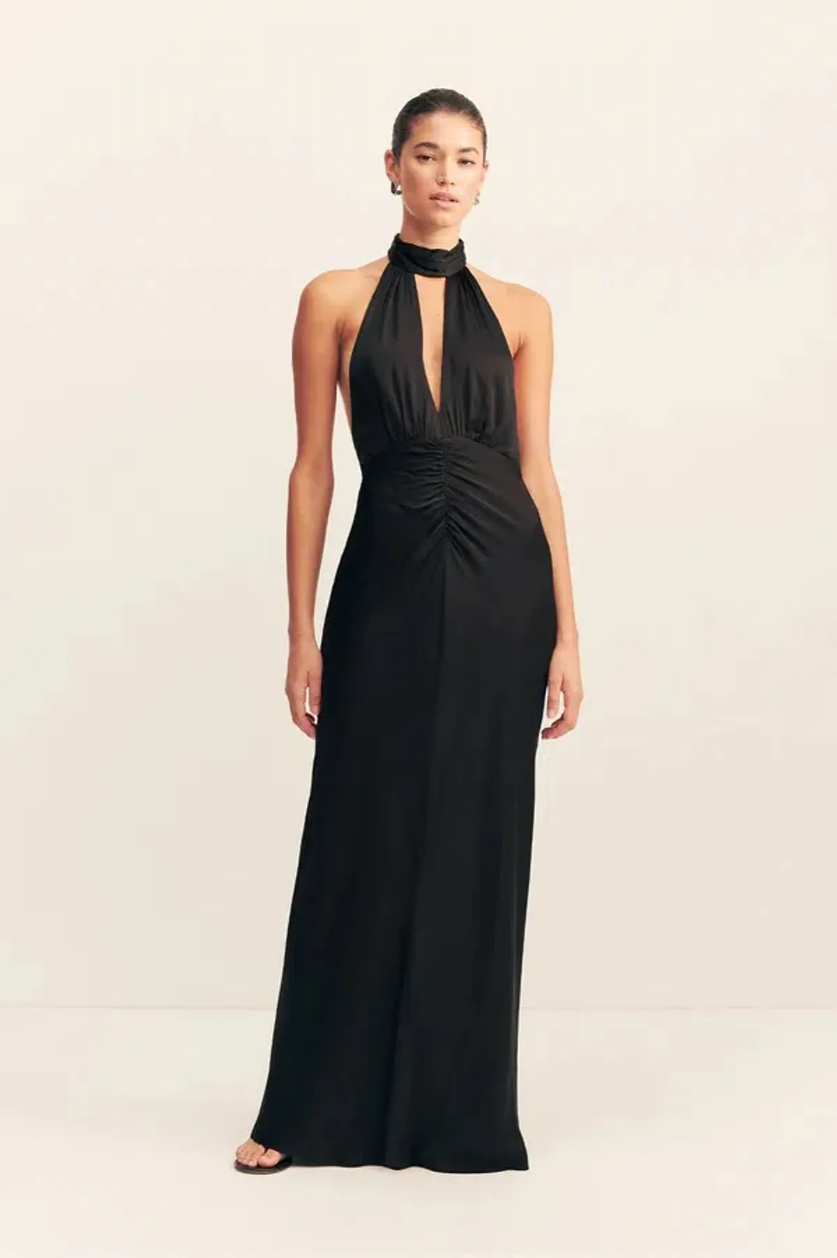 Shona Joy Agnes Halter Neck Maxi Black Size AU 6 - Image 5