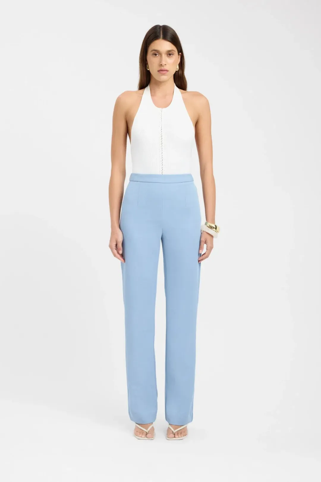 Kookai Ariel Pants Slate Blue Tailored Trousers Size 8 / 36 — Races, Cocktail, Workwear for rent on The Volte - main image