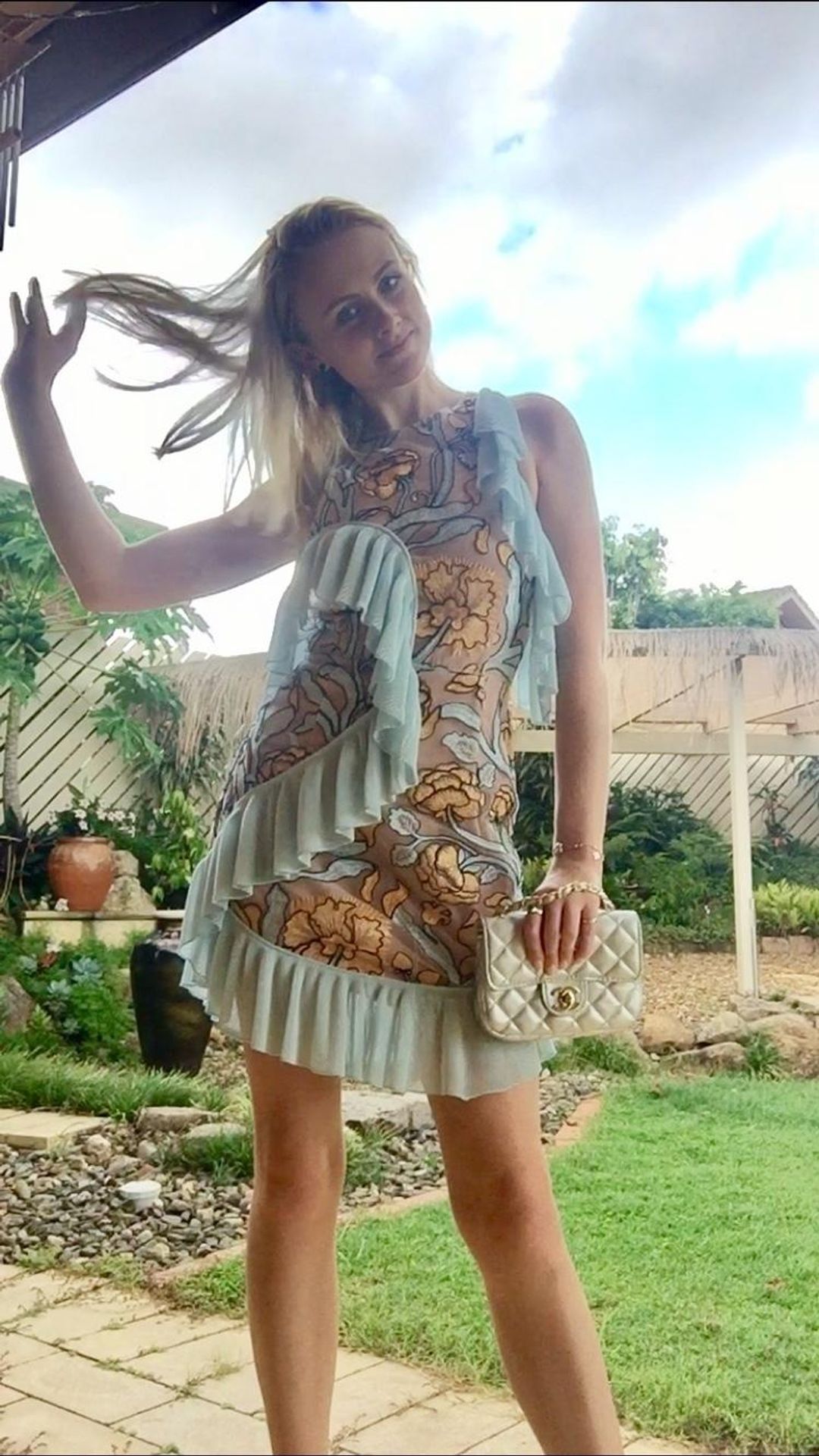 Alice McCall Frill Mini Dress Floral Size 10 for rent on The Volte - main image