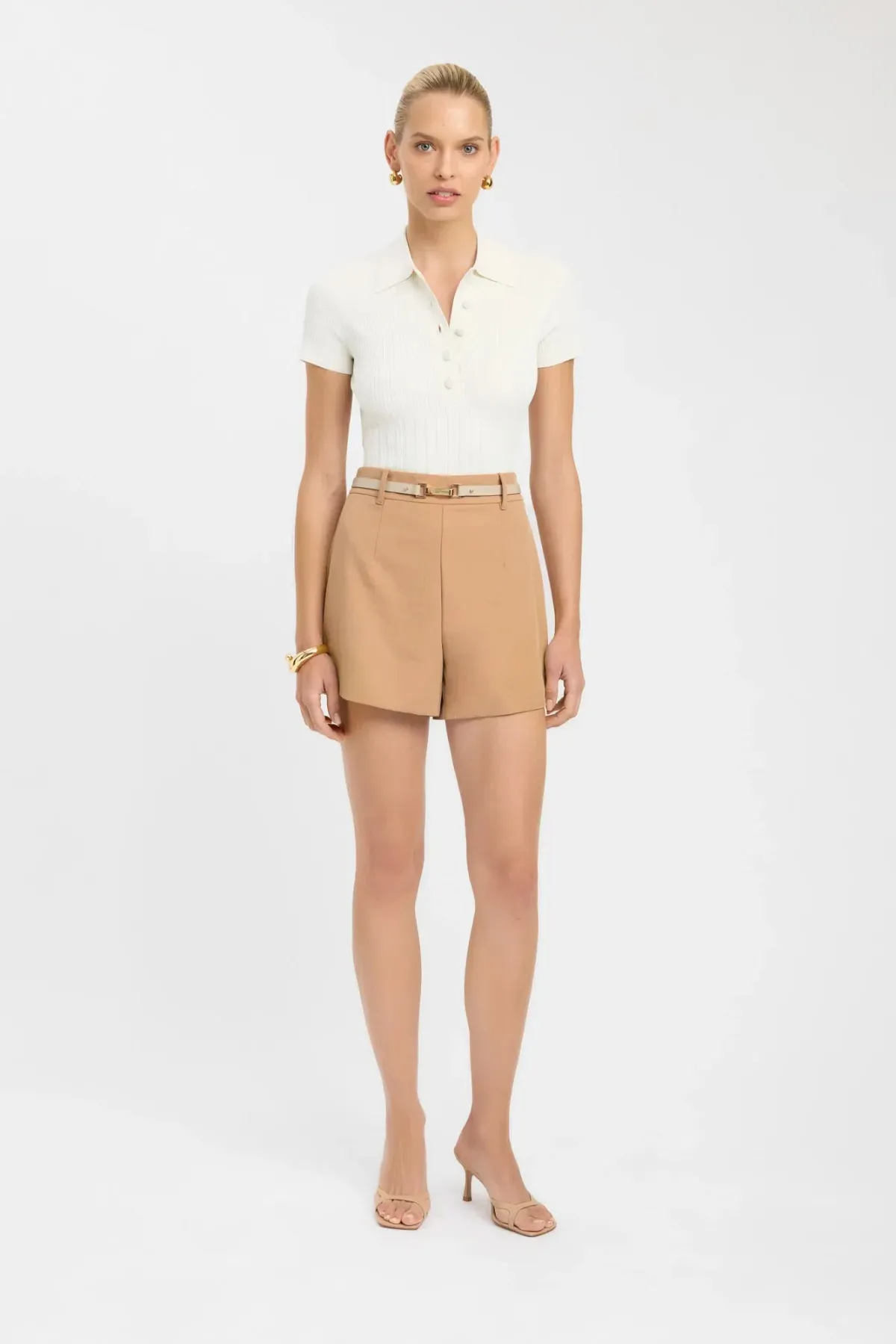 Kookai Ariel Short Iced Coffee Tailored Shorts Size 8 / 36 — Races, Cocktail, Daytime - Image 1