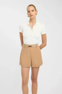 Kookai Ariel Short Iced Coffee Tailored Shorts Size 8 / 36 — Races, Cocktail, Daytime for rent on The Volte - image 2