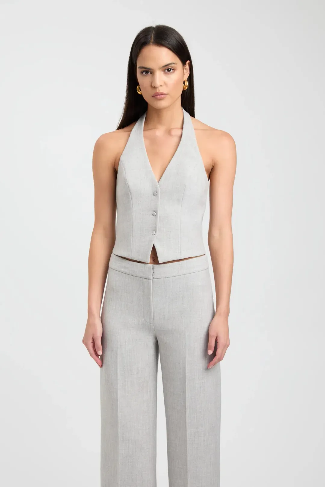Kookai Darcy Vest Top & Mini Skirt Set Grey Marle Size 8-10 — Cocktail, Races, Going Out for rent on The Volte - main image