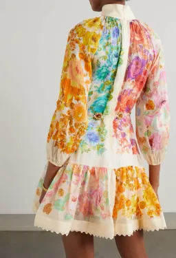 Zimmermann Raie Lantern Mini Dress in Multi Size 2 AU 12 for rent on The Volte - image 3