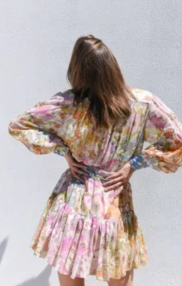 Zimmermann Super Eight Lantern Mini Dress in Floral Size 1 AU 10 for rent on The Volte - image 4