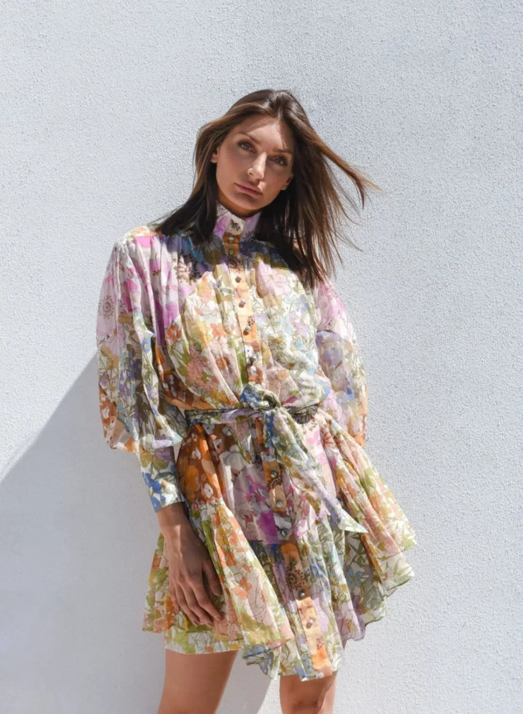 Zimmermann Super Eight Lantern Mini Dress in Floral Size 1 AU 10 for rent on The Volte - main image