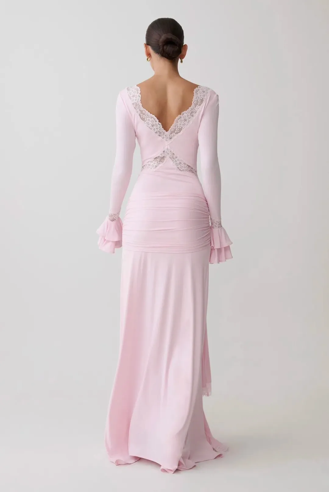 Meshki Electra Lace Maxi Dress - Ballet Pink size M (10) for rent on The Volte - main image