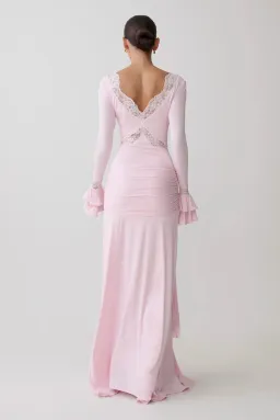 Meshki Electra Lace Maxi Dress - Ballet Pink size M (10) for rent on The Volte - image 5