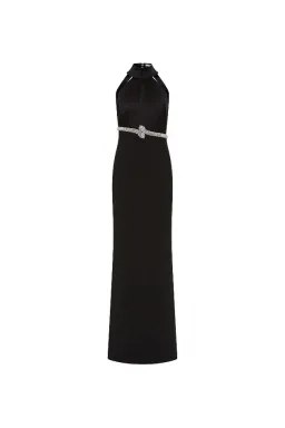 🖤 🐍 REBECCA VALLANCE Lilith Gown – Black – Size 10 AU - Embellished Formal Maxi Dress 🐍🖤 for rent on The Volte - image 4