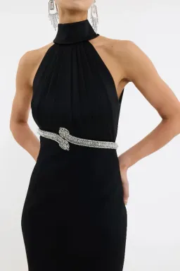 🖤 🐍 REBECCA VALLANCE Lilith Gown – Black – Size 10 AU - Embellished Formal Maxi Dress 🐍🖤 for rent on The Volte - image 6
