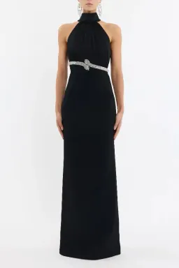 🖤 🐍 REBECCA VALLANCE Lilith Gown – Black – Size 10 AU - Embellished Formal Maxi Dress 🐍🖤 for rent on The Volte - image 3