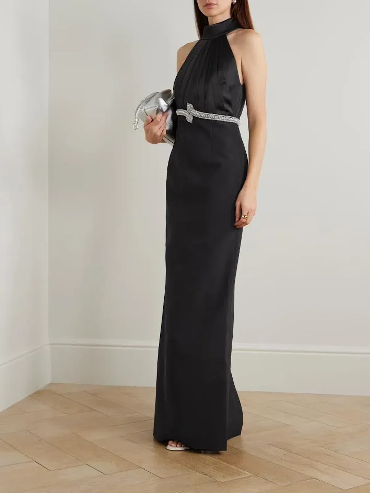 🖤 🐍 REBECCA VALLANCE Lilith Gown – Black – Size 10 AU - Embellished Formal Maxi Dress 🐍🖤 for rent on The Volte - main image