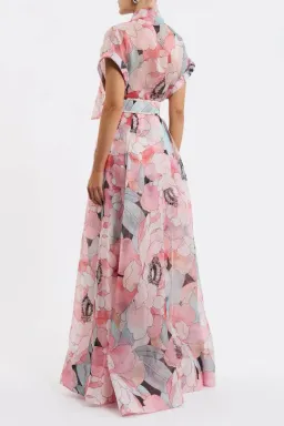 🌸 New REBECCA VALLANCE Bridal Bouquet Gown – Pink Floral – Size 8 Maxi Dress for rent on The Volte - image 6