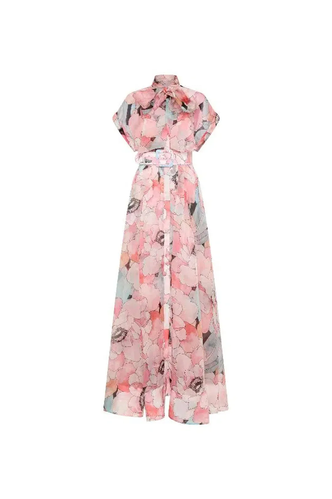 🌸 New REBECCA VALLANCE Bridal Bouquet Gown – Pink Floral – Size 8 Maxi Dress for rent on The Volte - main image