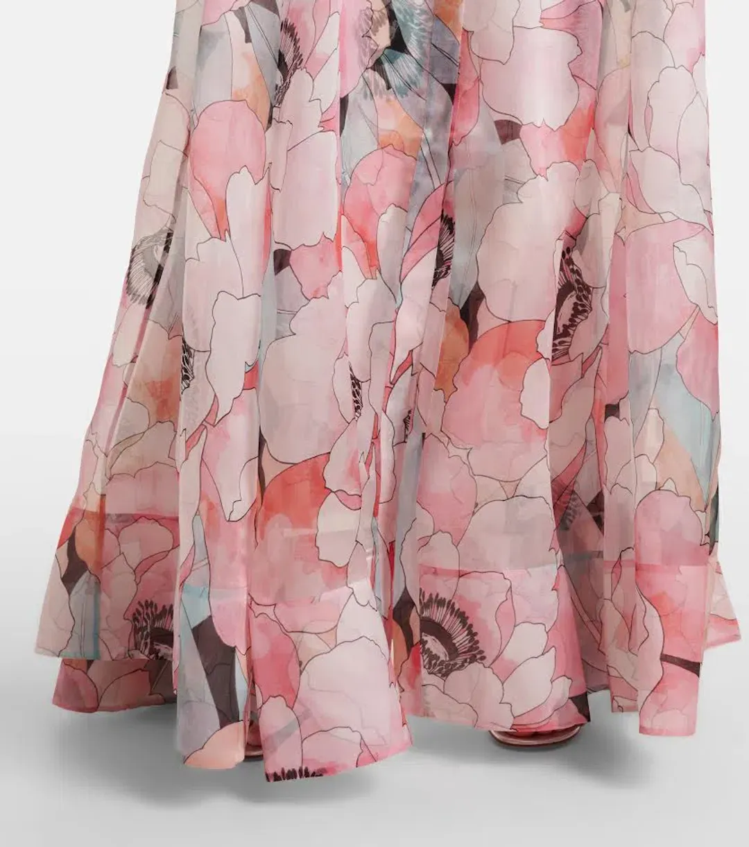 🌸 New REBECCA VALLANCE Bridal Bouquet Gown – Pink Floral – Size 8 Maxi Dress for rent on The Volte - main image