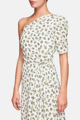 Emilia Wickstead Kyle One Shoulder Crepe Midi Dress Floral Size 8 for rent on The Volte - image 2