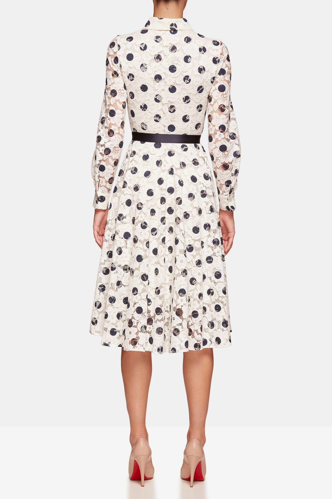 Carolina Herrera Polka Dot Midi Dress Print Size 8 for rent on The Volte - main image