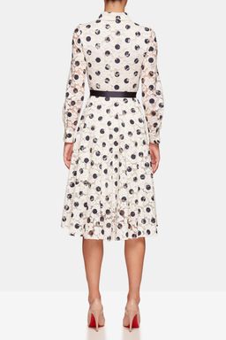 Carolina Herrera Polka Dot Midi Dress Print Size 8 for rent on The Volte - image 3