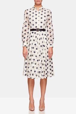Carolina Herrera Polka Dot Midi Dress Print Size 8 for rent on The Volte - image 1