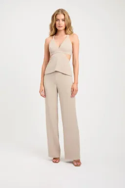 Kookai Hayman Top, Long-Line Vest & Sunday Pants Set Nougat Size 8-10 — Races, Wedding Guest, Cocktail for rent on The Volte - image 1