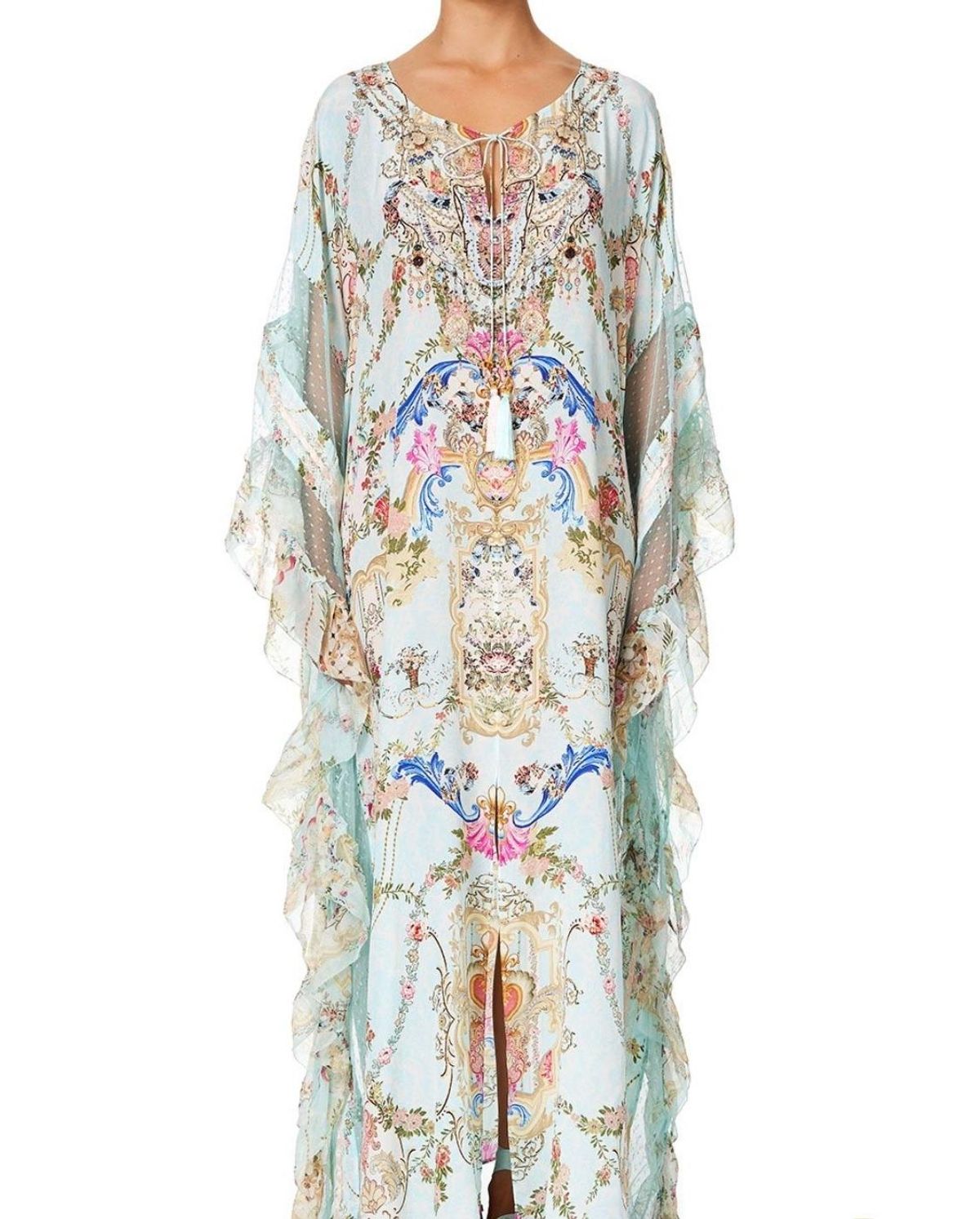 Camilla Kaftan With Lace Frill Panels Print Size 10 - Image 2