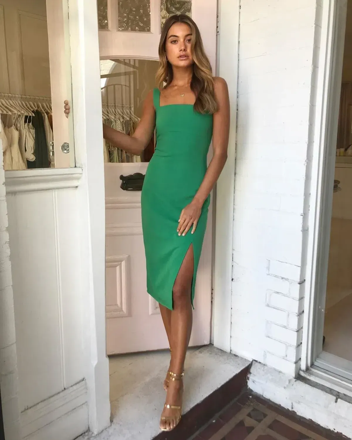 By Nicola Printemps Midi Dress Palm Green Size 8 - Image 3