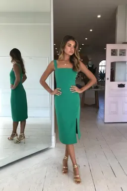 By Nicola Printemps Midi Dress Palm Green Size 8 for rent on The Volte - image 1