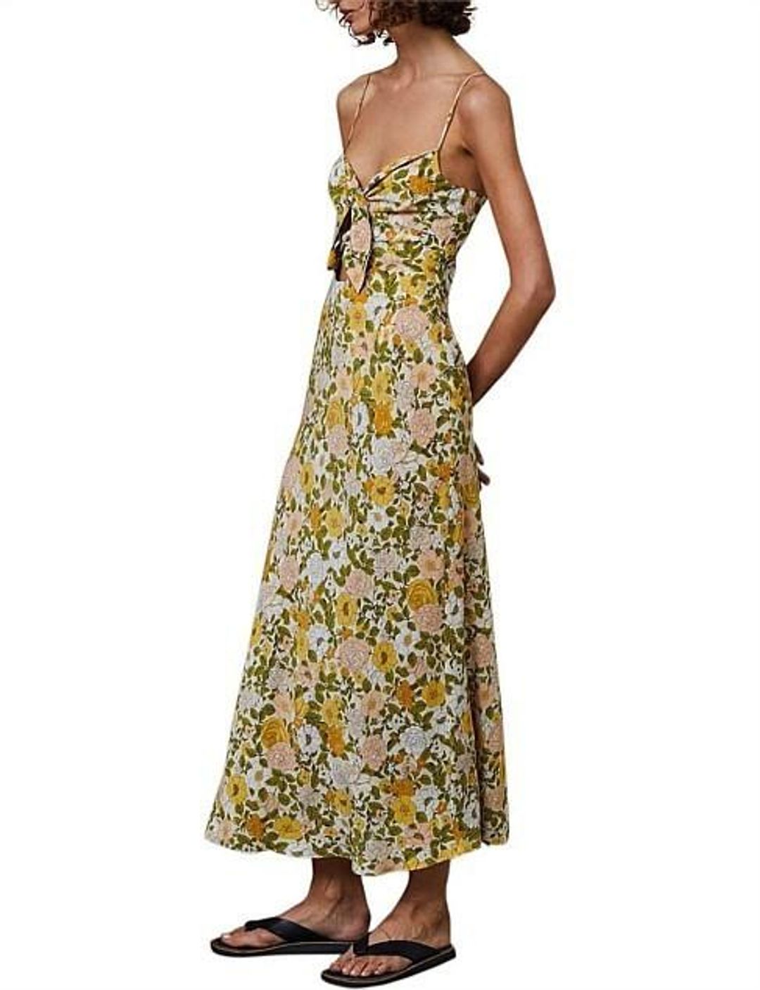 Bec & Bridge Brady Sleeveless Cut Out Midi Dress Floral Size 12 for rent on The Volte - main image