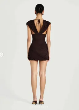 BENNI BROWN NOA MINI DRESS for rent on The Volte - image 4