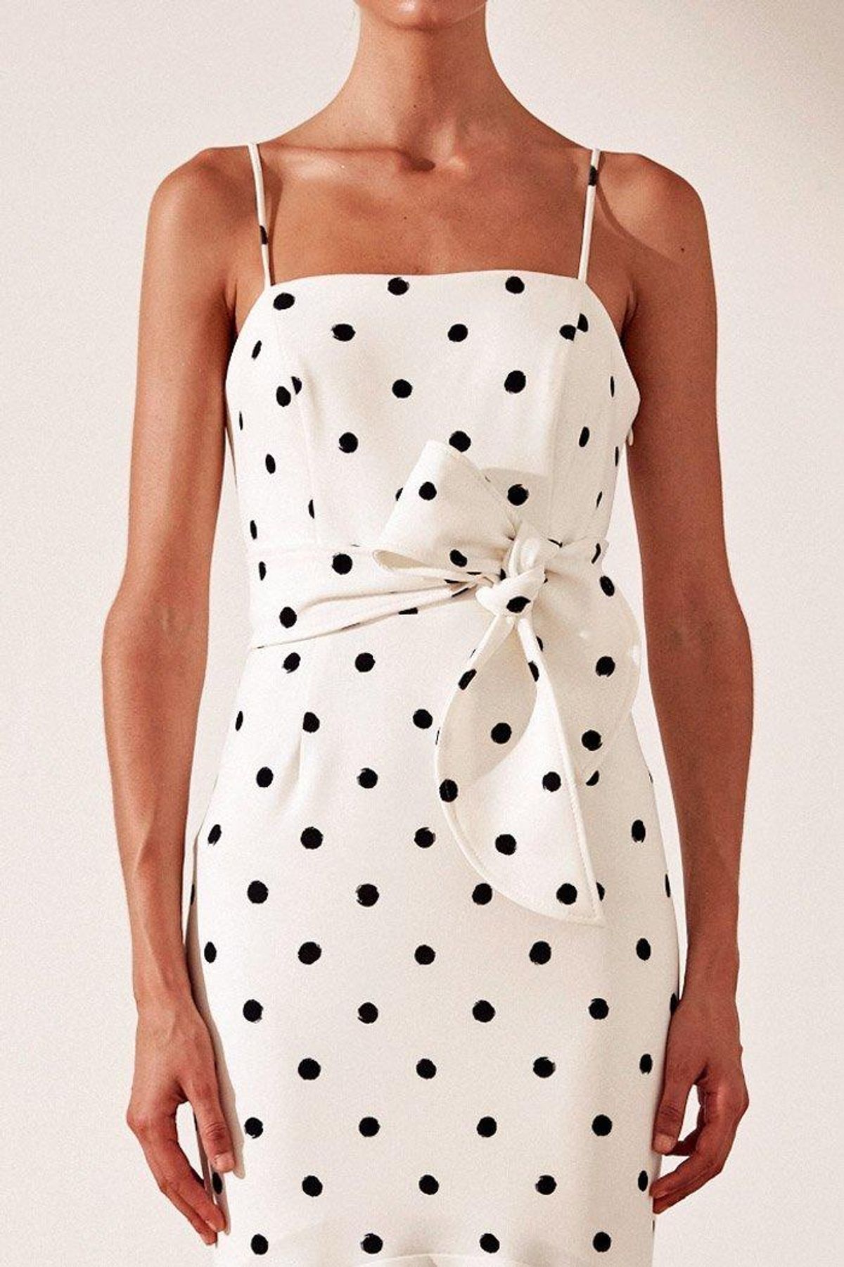 Shona Joy Abigail Trumpet Midi Black & White Polka Dot Size 10 - Image 3