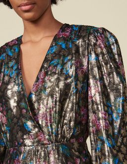 Sandro Metallic Jacquard Dress Size 8 for rent on The Volte - image 4