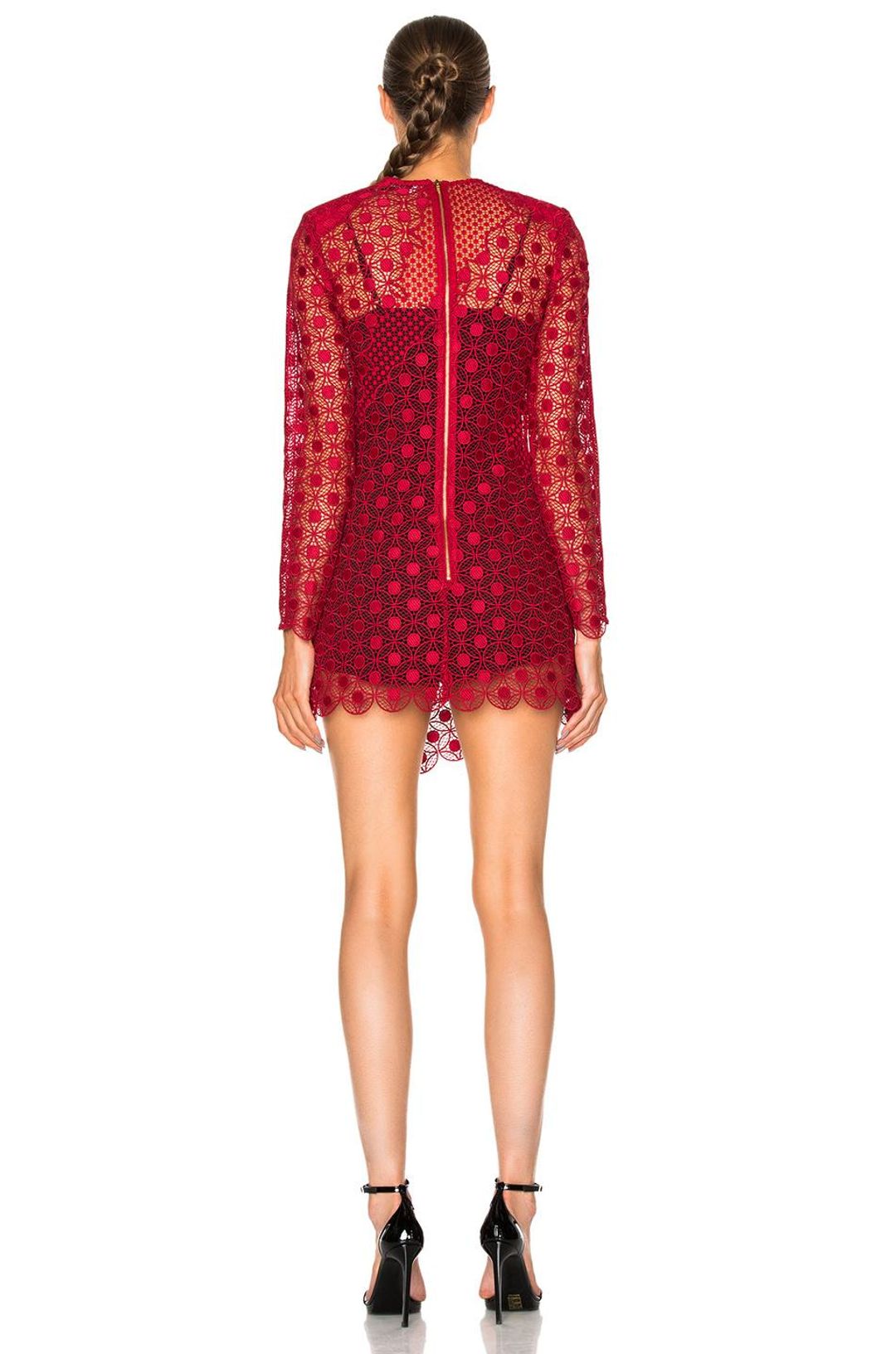 Self Portrait Strike Mini Dress red size 10 for rent on The Volte - main image