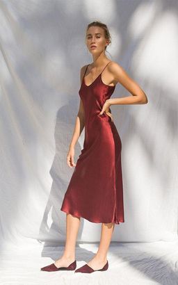 Silk Laundry 90s Slip Dress in Plum size 10 for rent on The Volte - image 4