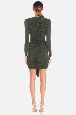 MISHA Paola Mini Dress Khaki Size 10/M for rent on The Volte - image 2