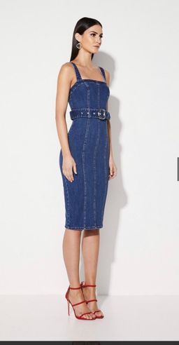 Mossman Denim Belted Dress size 8 for rent on The Volte - image 2