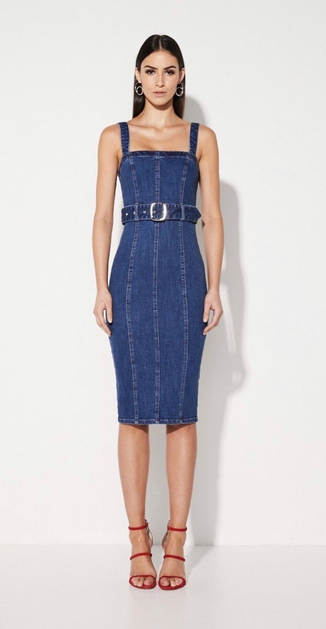 Mossman Denim Belted Dress size 8 for rent on The Volte - main image