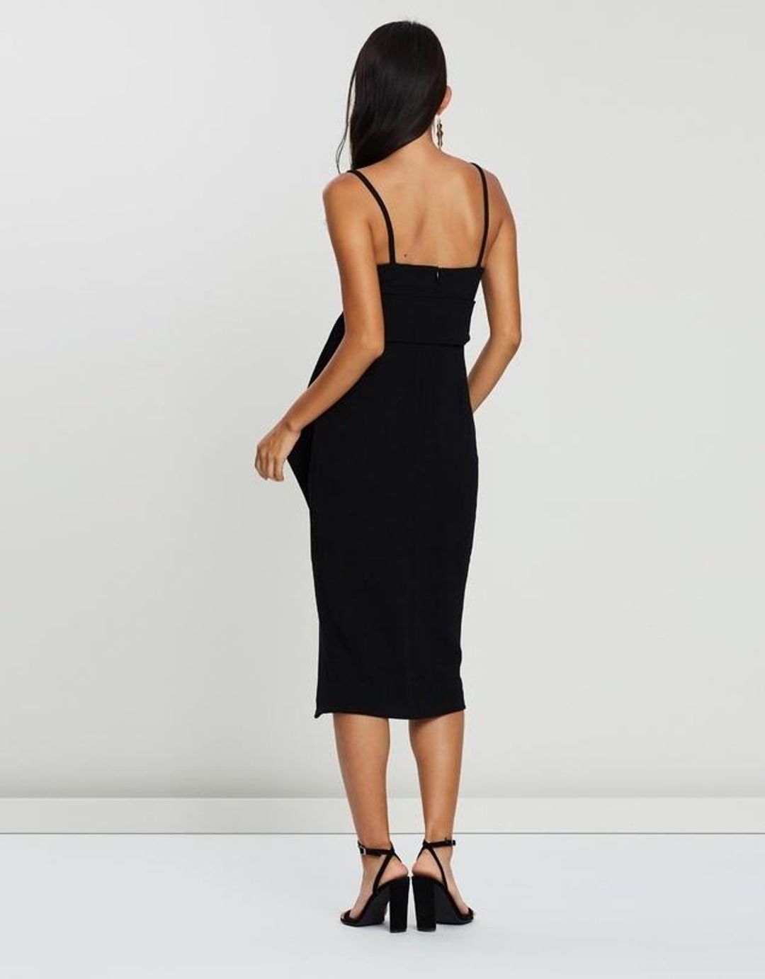 Shona Joy Fitted Cocktail Dress with Belt Black 10 for rent on The Volte - main image