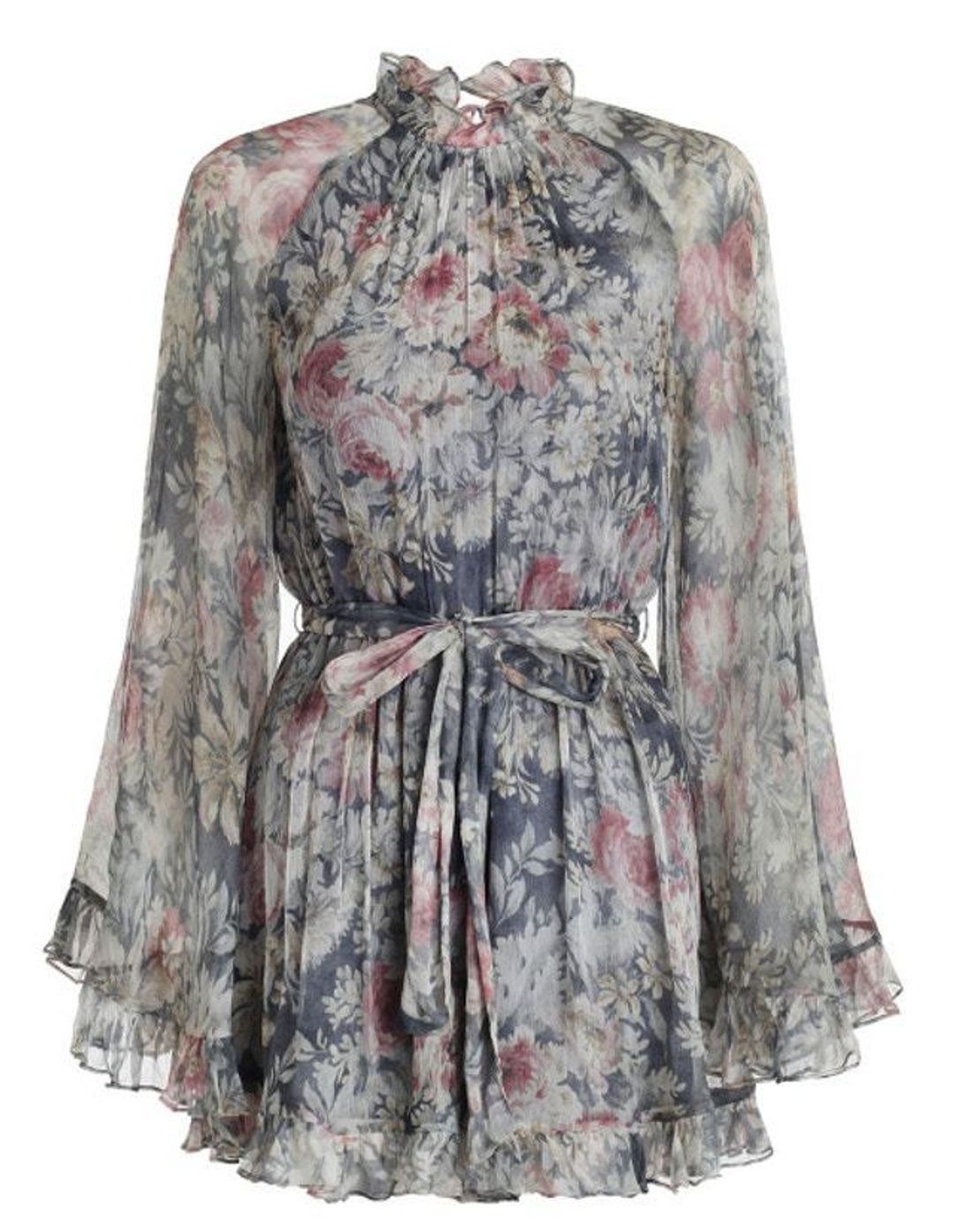 Zimmermann Cavalier Playsuit Grey Smoke Floral Size 0 / AU 8 for rent on The Volte - main image