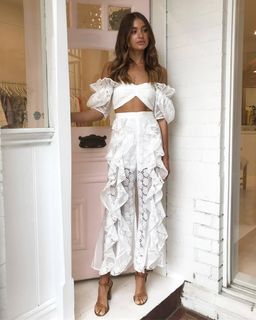 ALICE MCCALL | Dreamboat Top and Seashells Pant in Porcelain White | Size 6 for rent on The Volte - image 2