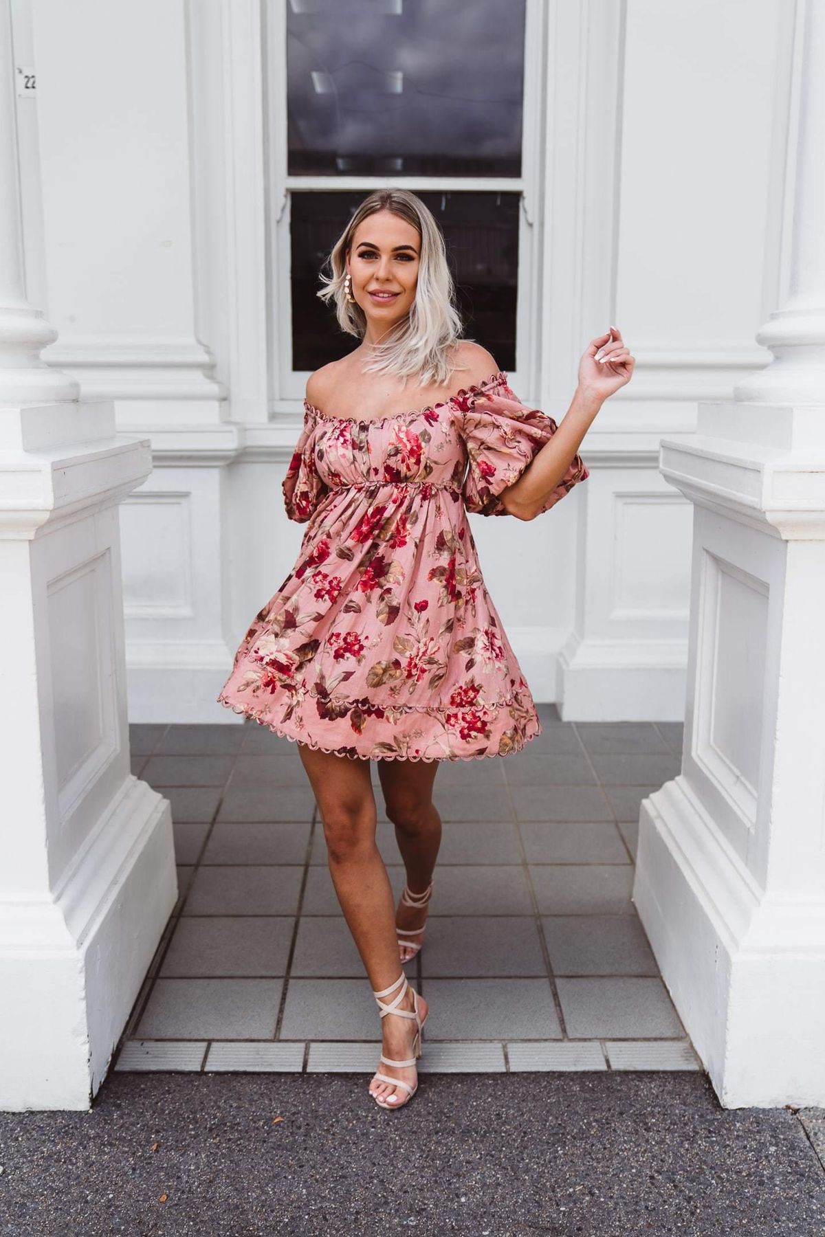 Zimmermann Cassia Scallop Mini Dress in Floral Musk Size 0 / AU 8 - Image 1